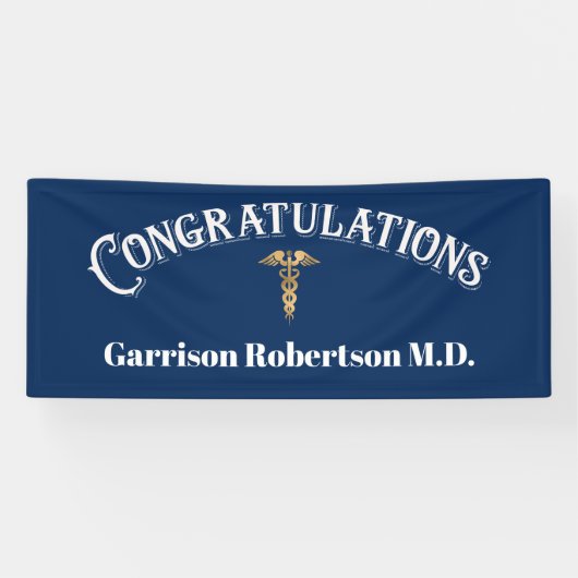 Gefeliciteerd Afstuderen MD Doctor Spandoek (Horizontaal)