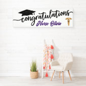 Gefeliciteerd Afstuderen Medische verpleegkundige Spandoek (Insitu)