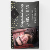 Gefeliciteerd Afstuderen met Confetti Foto Spandoek (Verticaal)
