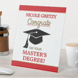 Gefeliciteerd! Afstuderen met een masterdiploma  Reclamebord Met Voetstuk