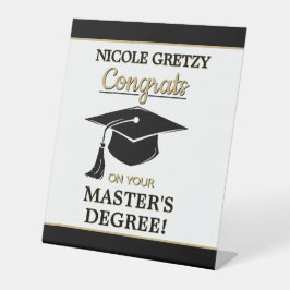 Gefeliciteerd! Afstuderen met een masterdiploma  Reclamebord Met Voetstuk