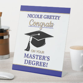 Gefeliciteerd! Afstuderen met een masterdiploma  Reclamebord Met Voetstuk