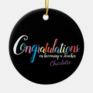 Gefeliciteerd afstuderen met gekwalificeerde docen keramisch ornament