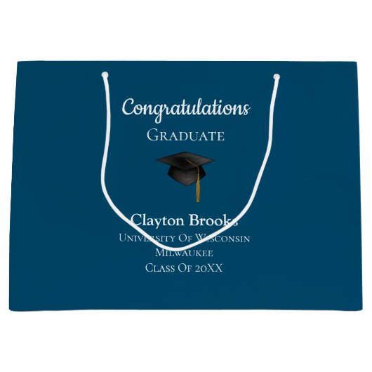 Gefeliciteerd Afstuderen met Pet Groot Cadeauzakje (Voorkant)