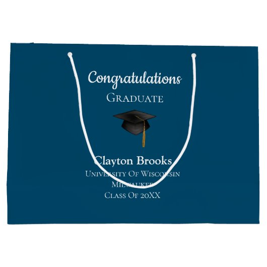 Gefeliciteerd Afstuderen met Pet Groot Cadeauzakje (Achterkant)