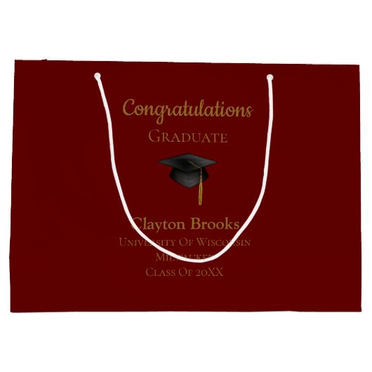 Gefeliciteerd Afstuderen met Pet Groot Cadeauzakje (Achterkant)