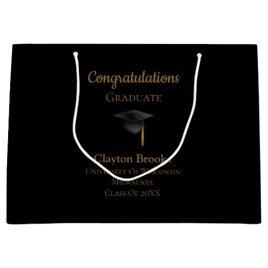 Gefeliciteerd Afstuderen met Pet Groot Cadeauzakje (Voorkant)