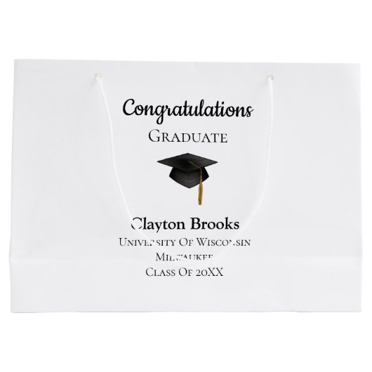 Gefeliciteerd Afstuderen met Pet Groot Cadeauzakje (Achterkant)