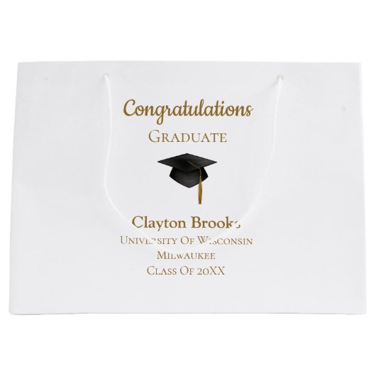 Gefeliciteerd Afstuderen met Pet Groot Cadeauzakje (Voorkant)