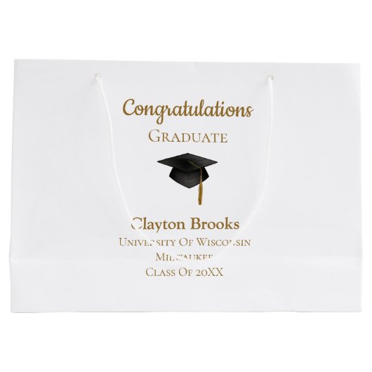 Gefeliciteerd Afstuderen met Pet Groot Cadeauzakje (Achterkant)