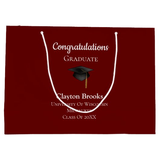 Gefeliciteerd Afstuderen met Pet Groot Cadeauzakje (Achterkant)