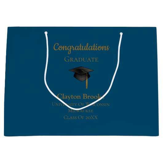 Gefeliciteerd Afstuderen met Pet Groot Cadeauzakje (Voorkant)