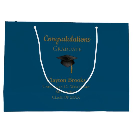 Gefeliciteerd Afstuderen met Pet Groot Cadeauzakje (Achterkant)