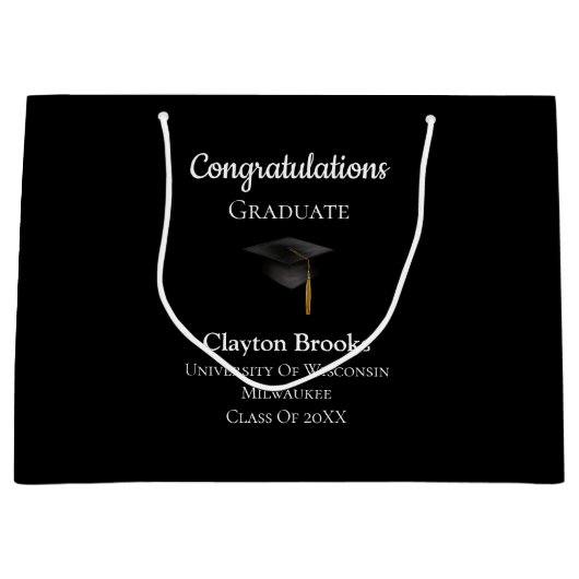 Gefeliciteerd Afstuderen met Pet Groot Cadeauzakje (Voorkant)