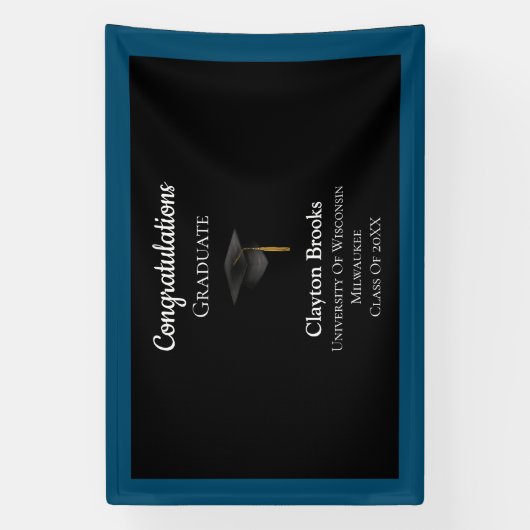 Gefeliciteerd Afstuderen met Pet Spandoek (Verticaal)