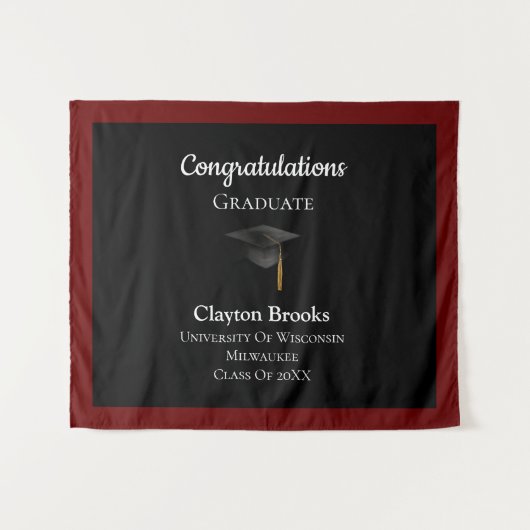 Gefeliciteerd Afstuderen met Pet Wandkleed (Voorkant (horizontaal))