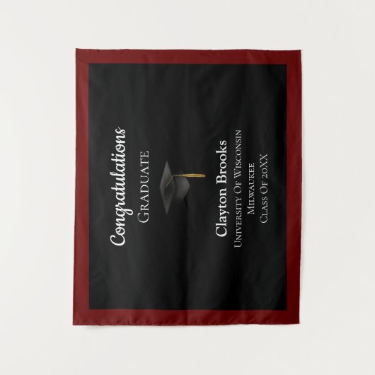 Gefeliciteerd Afstuderen met Pet Wandkleed (Voorkant)