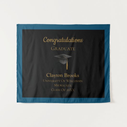 Gefeliciteerd Afstuderen met Pet Wandkleed (Voorkant (horizontaal))