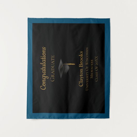 Gefeliciteerd Afstuderen met Pet Wandkleed (Voorkant)