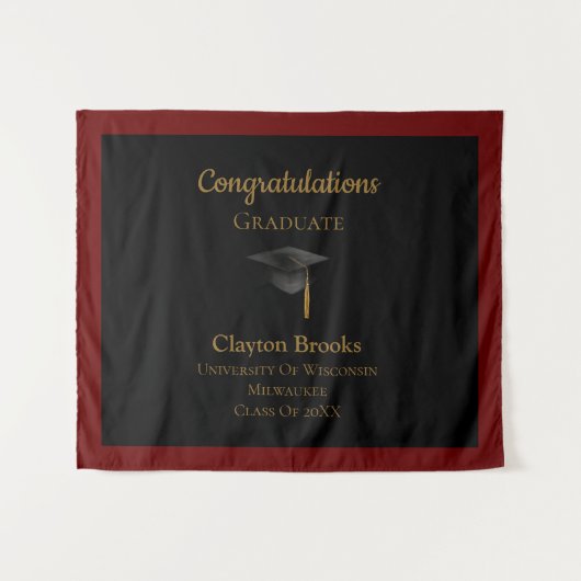 Gefeliciteerd Afstuderen met Pet Wandkleed (Voorkant (horizontaal))