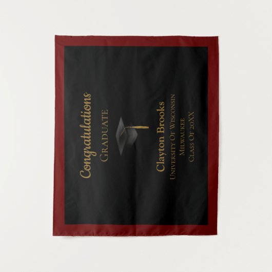 Gefeliciteerd Afstuderen met Pet Wandkleed (Voorkant)