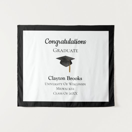 Gefeliciteerd Afstuderen met Pet Wandkleed (Voorkant (horizontaal))