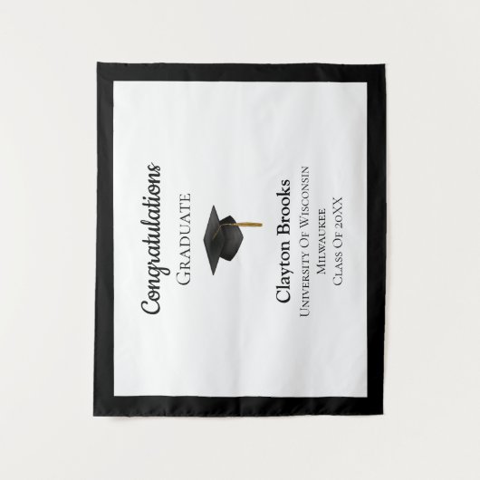 Gefeliciteerd Afstuderen met Pet Wandkleed (Voorkant)