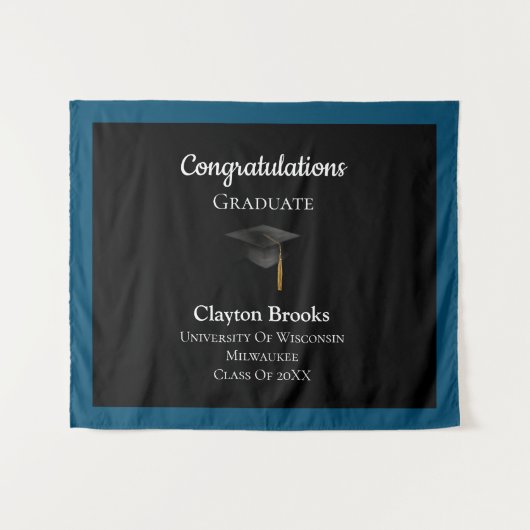 Gefeliciteerd Afstuderen met Pet Wandkleed (Voorkant (horizontaal))