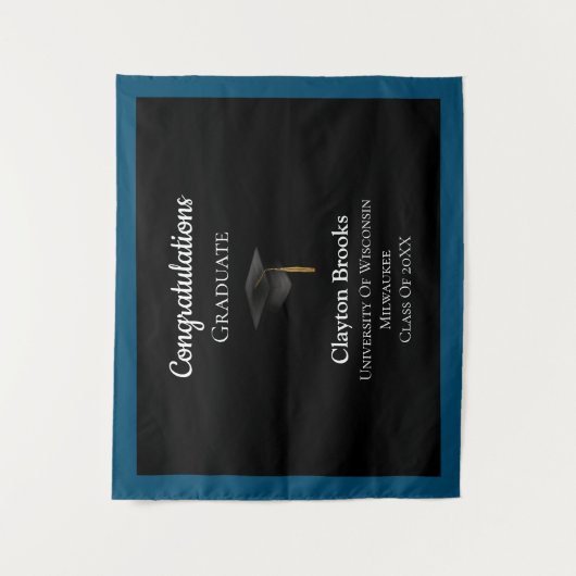 Gefeliciteerd Afstuderen met Pet Wandkleed (Voorkant)