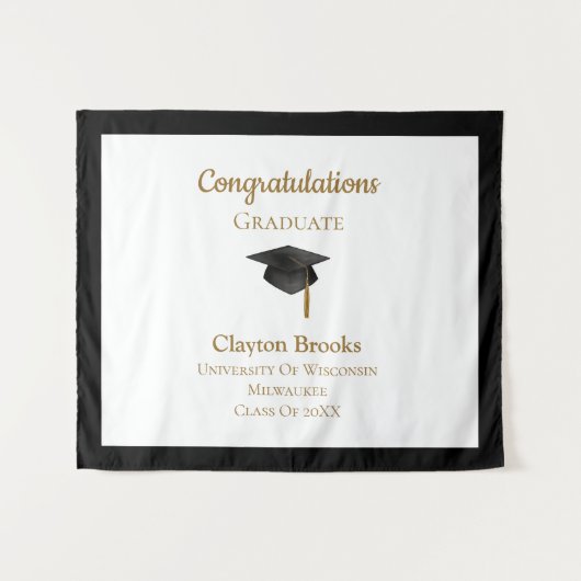 Gefeliciteerd Afstuderen met Pet Wandkleed (Voorkant (horizontaal))