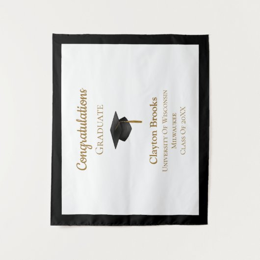 Gefeliciteerd Afstuderen met Pet Wandkleed (Voorkant)