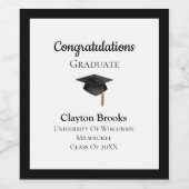 Gefeliciteerd Afstuderen met Pet Wijnlabel Wijn Etiket (Enkel label)