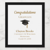 Gefeliciteerd Afstuderen met Pet Wijnlabel Wijn Etiket (Enkel label)