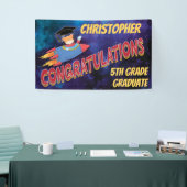 Gefeliciteerd Afstuderen met Space Rocket 5th Grad Spandoek (Beurs)