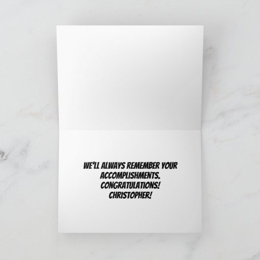 Gefeliciteerd Afstuderen middelbare school Kaart (Binnen)