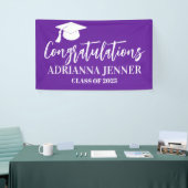 Gefeliciteerd Afstuderen Modern Script Paarse Spandoek (Beurs)