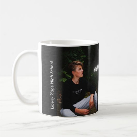 Gefeliciteerd Afstuderen Moderne aangepaste foto Koffiemok (Links)