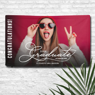 Gefeliciteerd Afstuderen moderne foto Spandoek