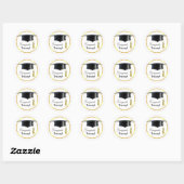 Gefeliciteerd Afstuderen! Mortarboard & 2012 Tasse Ronde Sticker (Vel)
