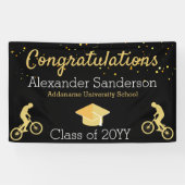 Gefeliciteerd Afstuderen mountainbiker Spandoek (Horizontaal)