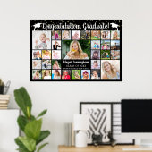 Gefeliciteerd Afstuderen Naam 31 Photo Collage Cus Poster (Thuiskantoor)