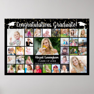 Gefeliciteerd Afstuderen Naam 31 Photo Collage Cus Poster