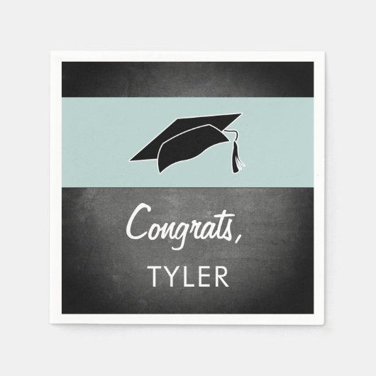Gefeliciteerd Afstuderen naam Chalkboard Graduatio Servet (Voorkant)