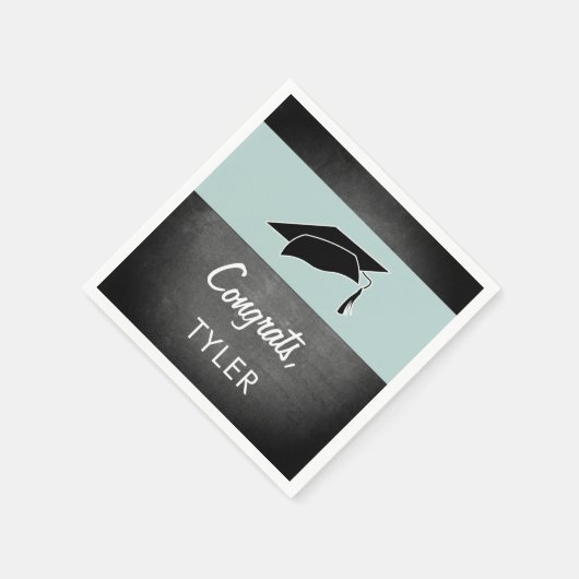 Gefeliciteerd Afstuderen naam Chalkboard Graduatio Servet (Hoek)