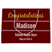 Gefeliciteerd Afstuderen naam Dark Red Afstuderen Groot Cadeauzakje (Voorkant)