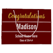 Gefeliciteerd Afstuderen naam Dark Red Afstuderen Groot Cadeauzakje (Achterkant)