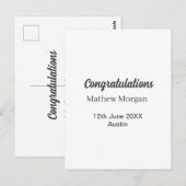 Gefeliciteerd afstuderen naam jaar klas briefkaart (Voorkant / Achterkant)
