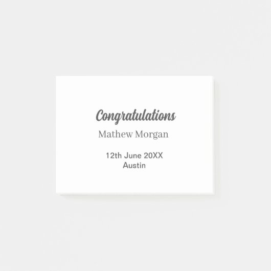 Gefeliciteerd afstuderen naam jaar klas post-it® notes (Voorkant)