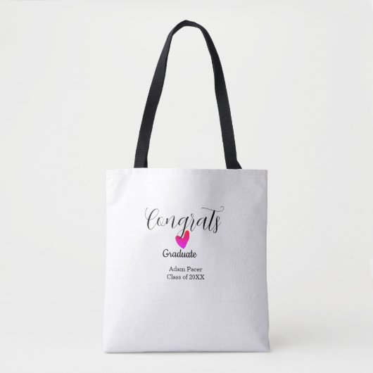 Gefeliciteerd afstuderen naam klas van 20XX jaar h Tote Bag (Voorkant)