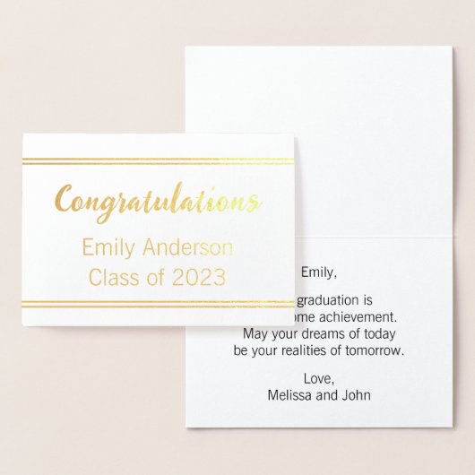 Gefeliciteerd Afstuderen Naam Klasse 2023 Folie Kaarten (Display)